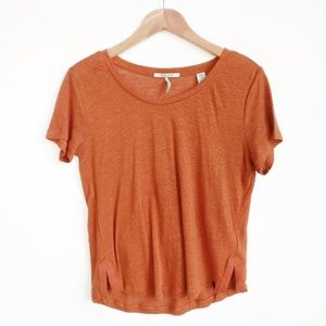 SCOTCH & SODA Burnt Orange 100% Linen Knit Top